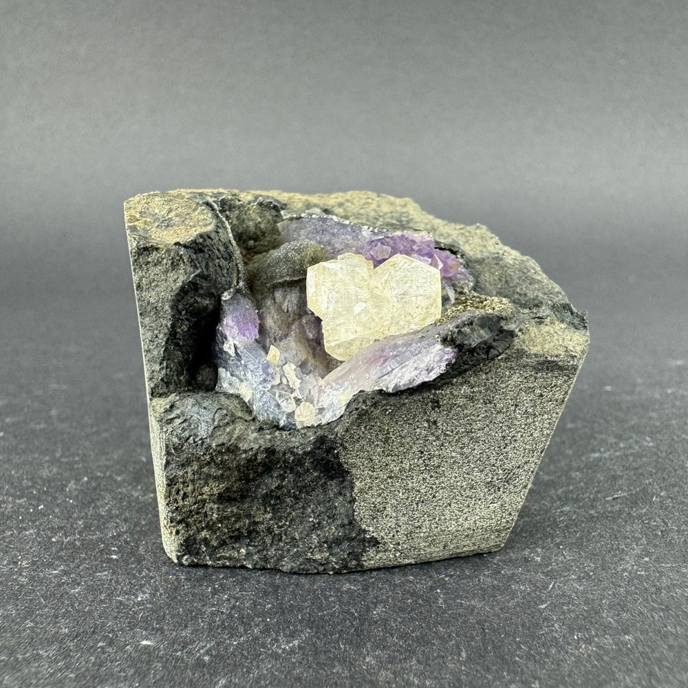 Amethyst with Calcite and Chalcedony