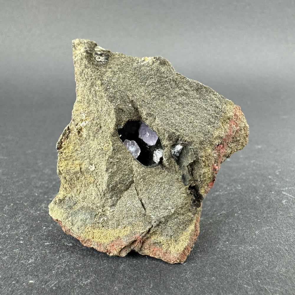 Amethyst with Baryte and Calcite