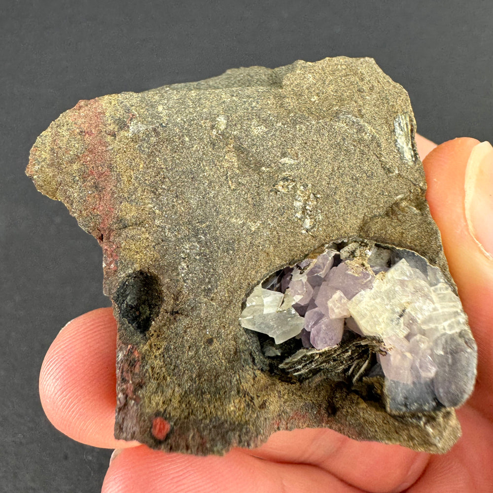 Amethyst with Baryte and Calcite