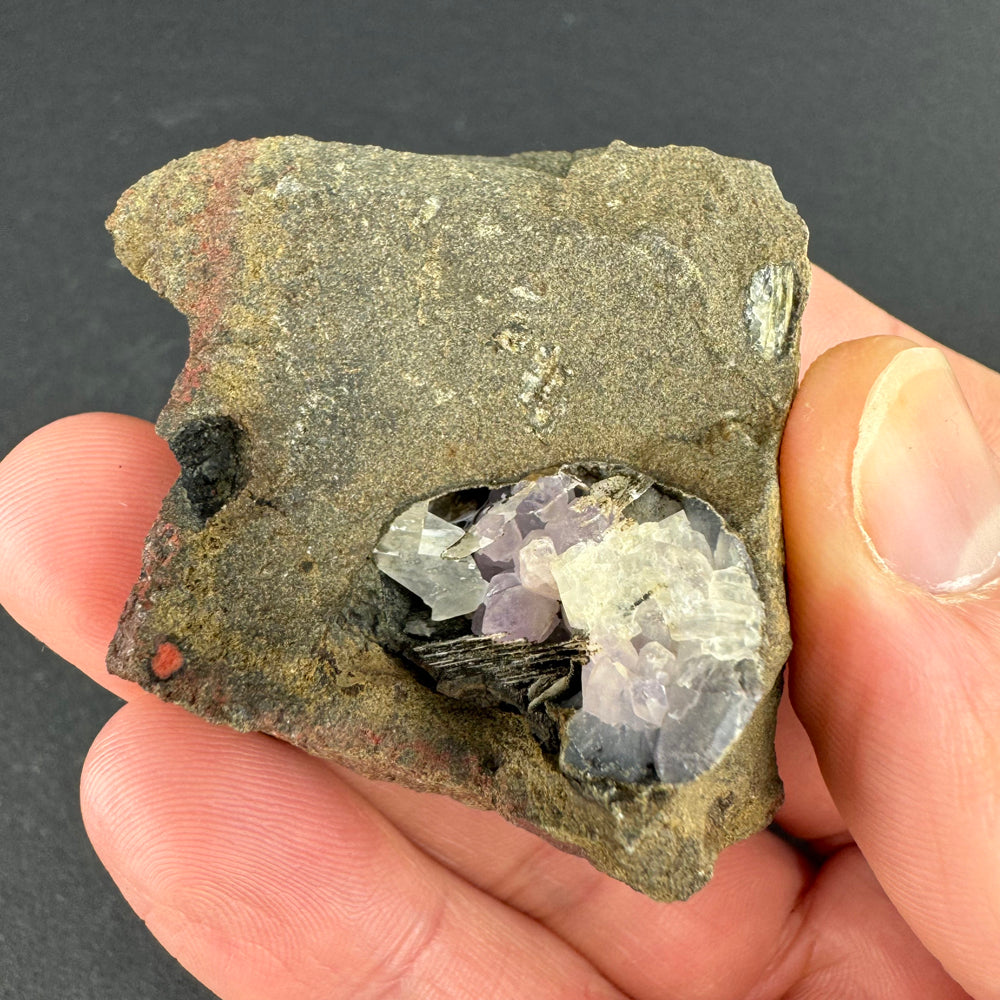 Amethyst with Baryte and Calcite