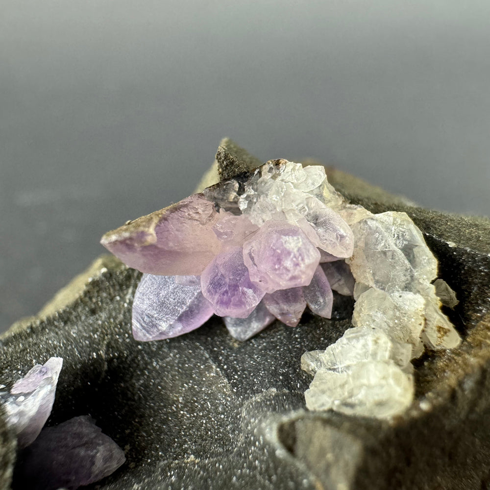Amethyst with Calcite