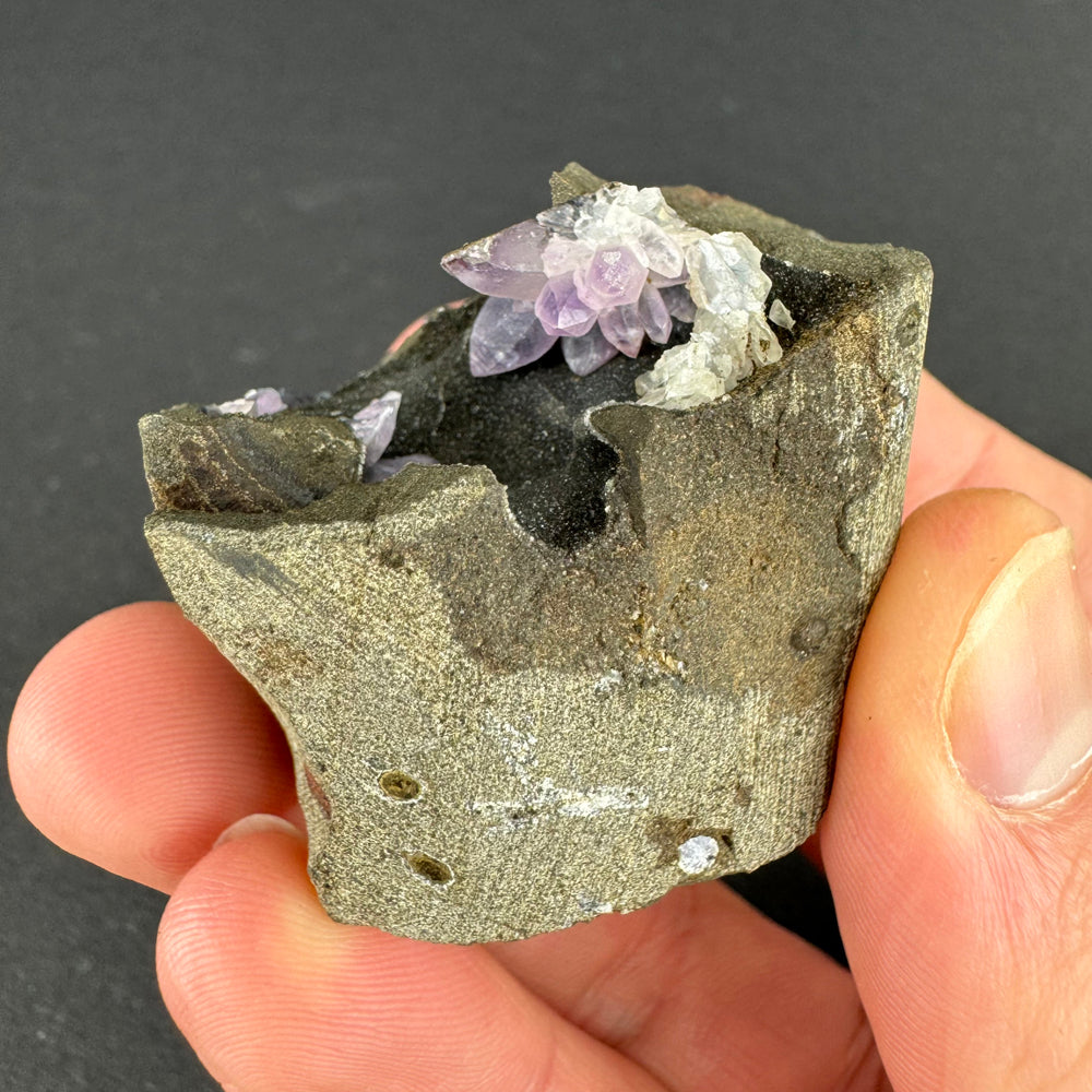 Amethyst with Calcite