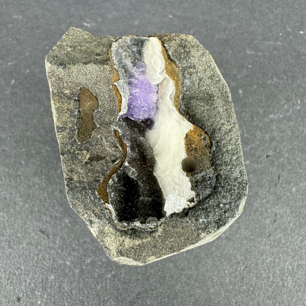 Amethyst with Calcite and Chalcedony