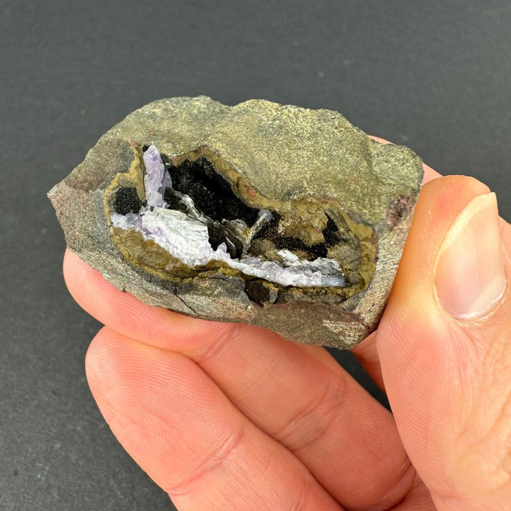 Amethyst with Calcite