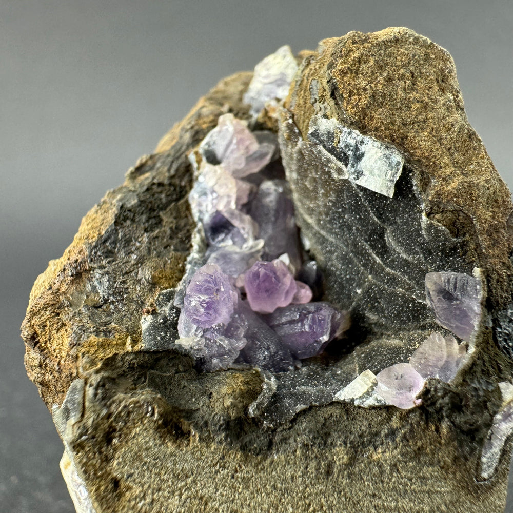 Amethyst with Calcite