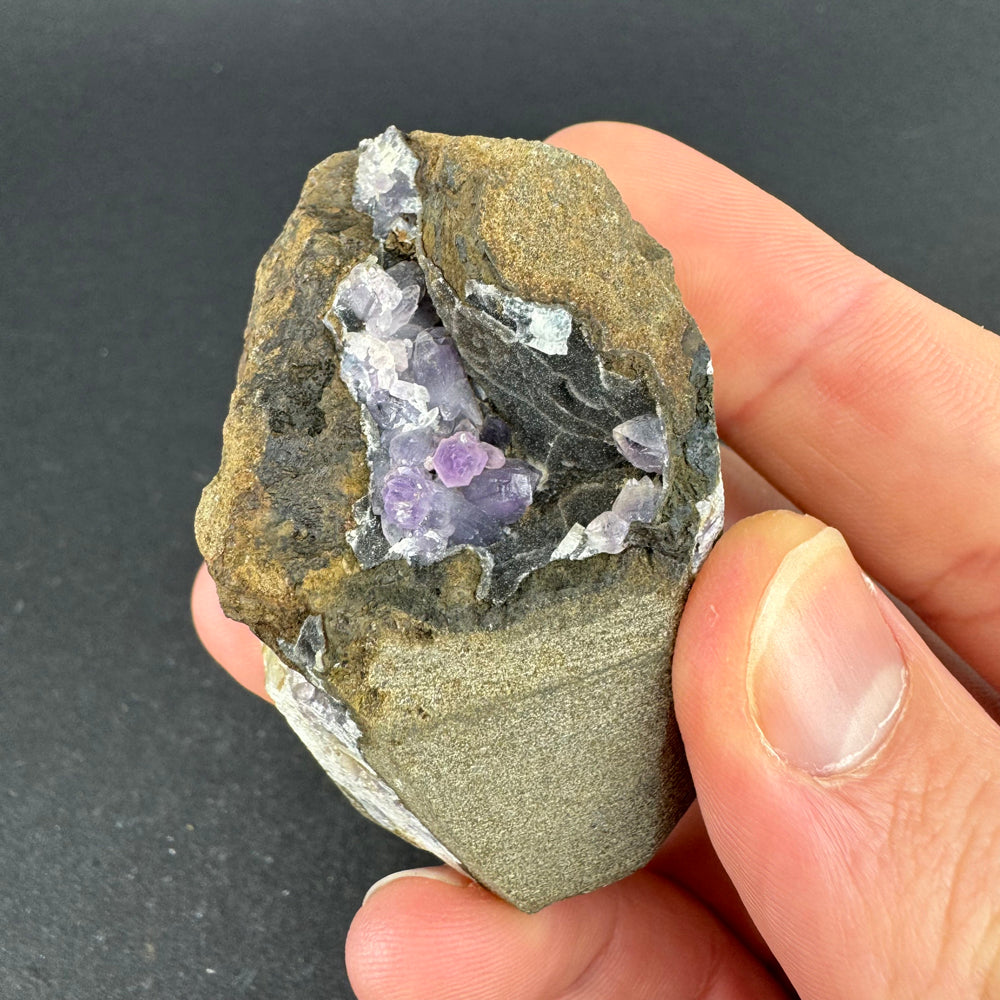 Amethyst with Calcite