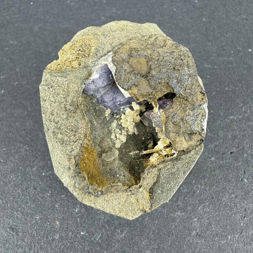 Amethyst with Baryte and Calcite