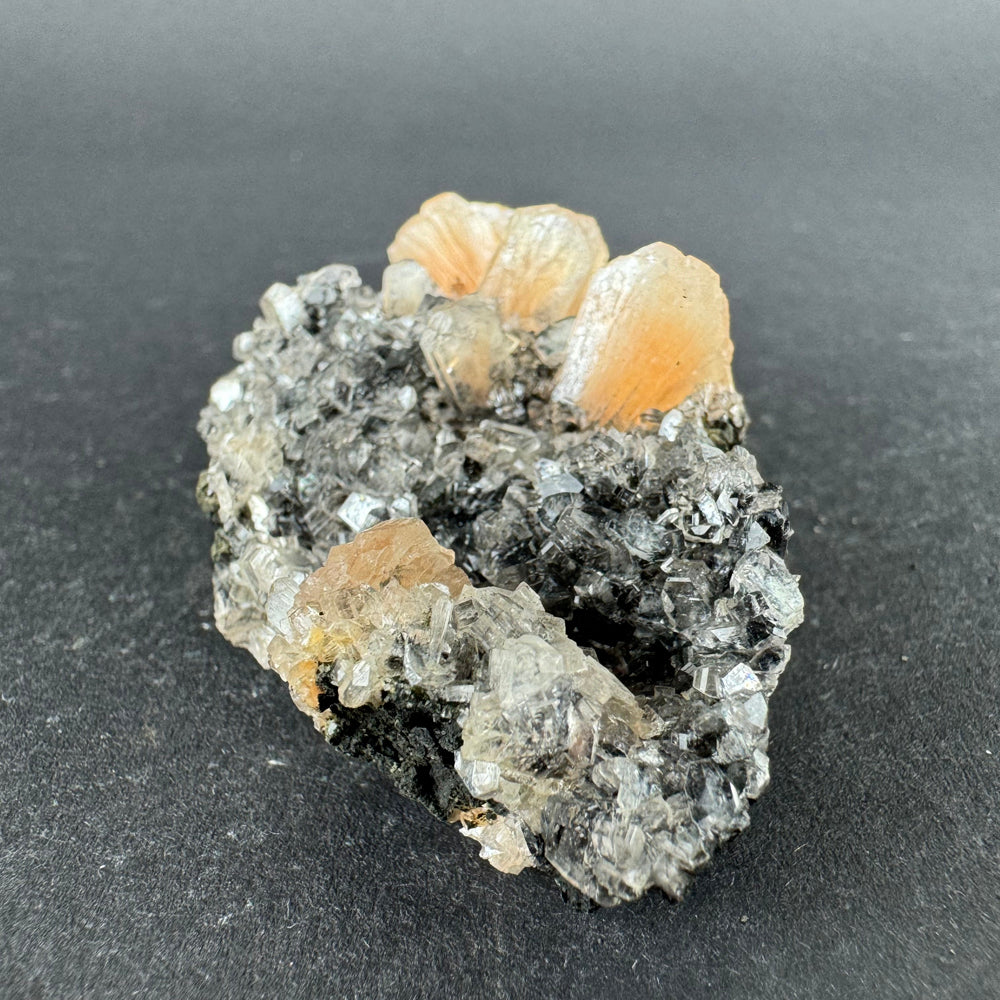 Black Chalcedony with Stilbite