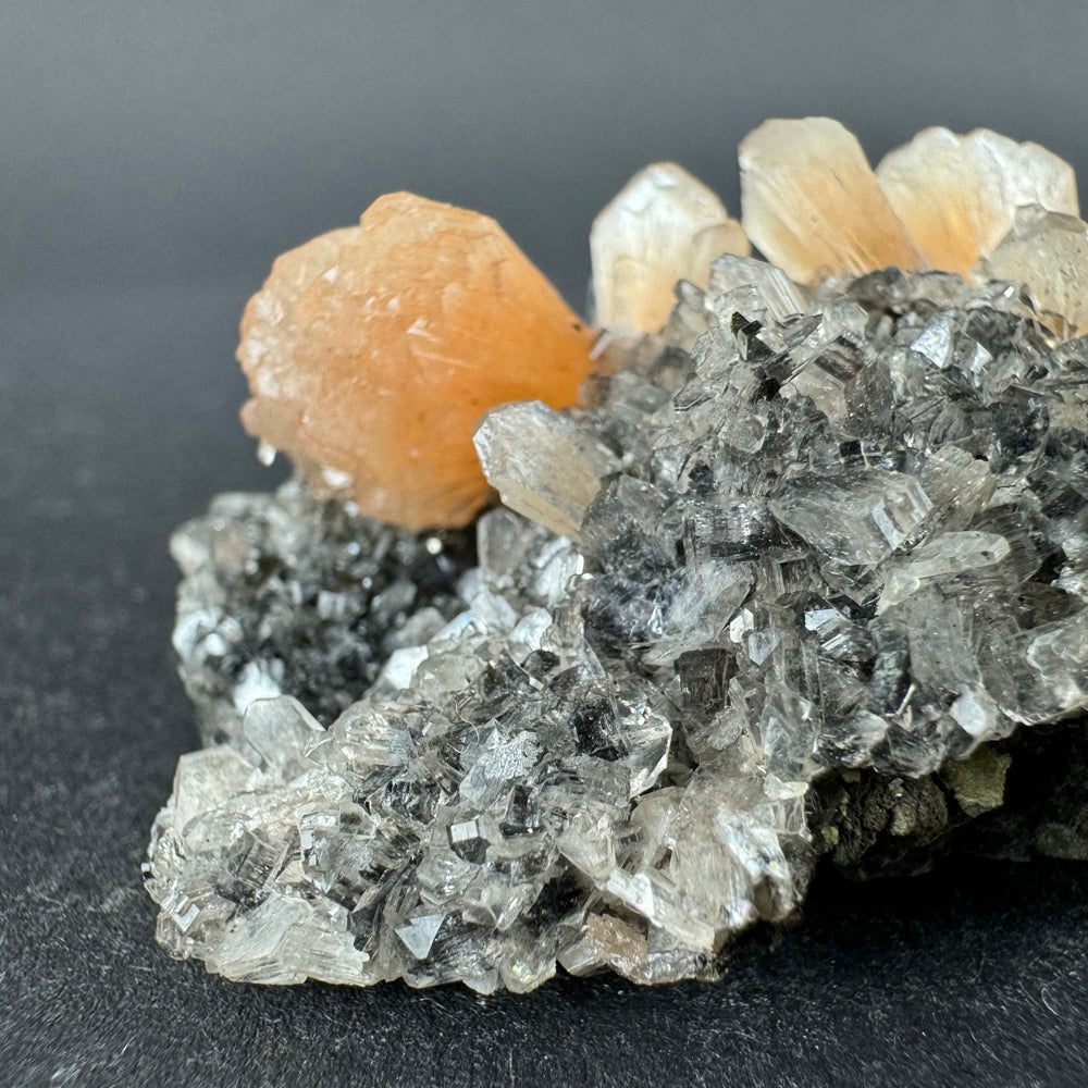 Black Chalcedony with Stilbite