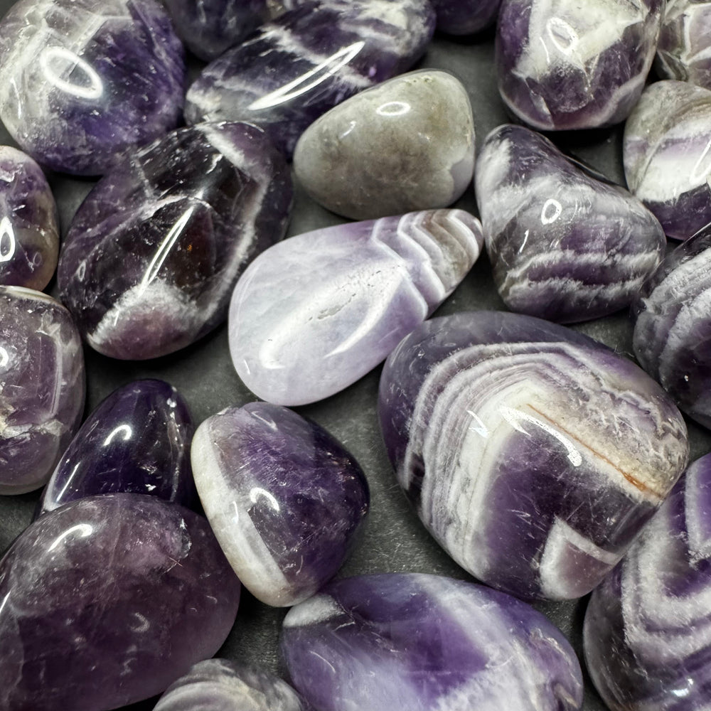 Chevron Amethyst tumbled stone