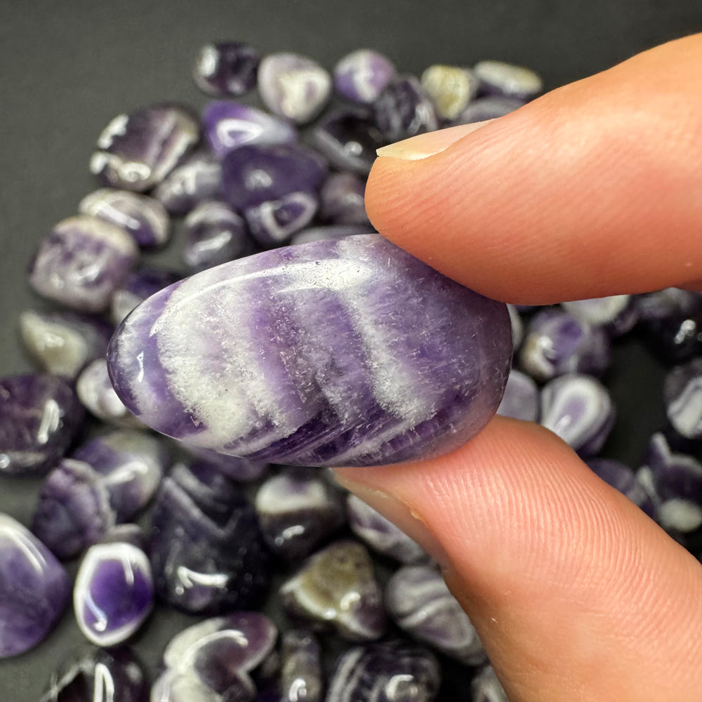 Chevron Amethyst tumbled stone