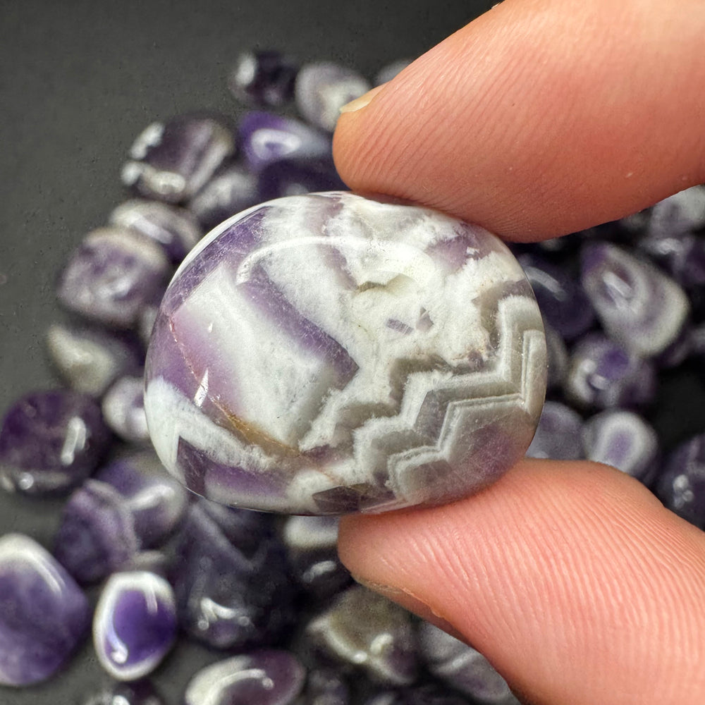Chevron Amethyst tumbled stone
