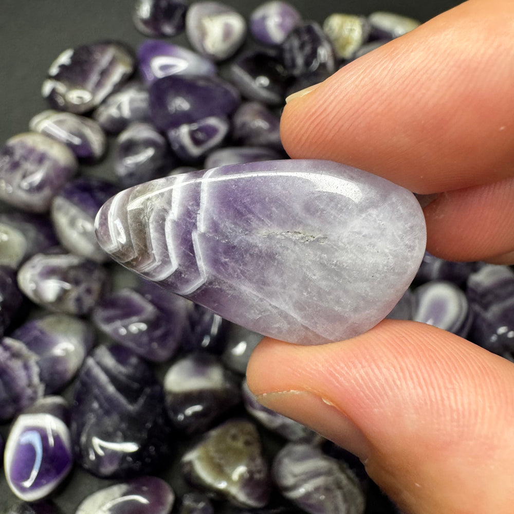 Chevron Amethyst tumbled stone