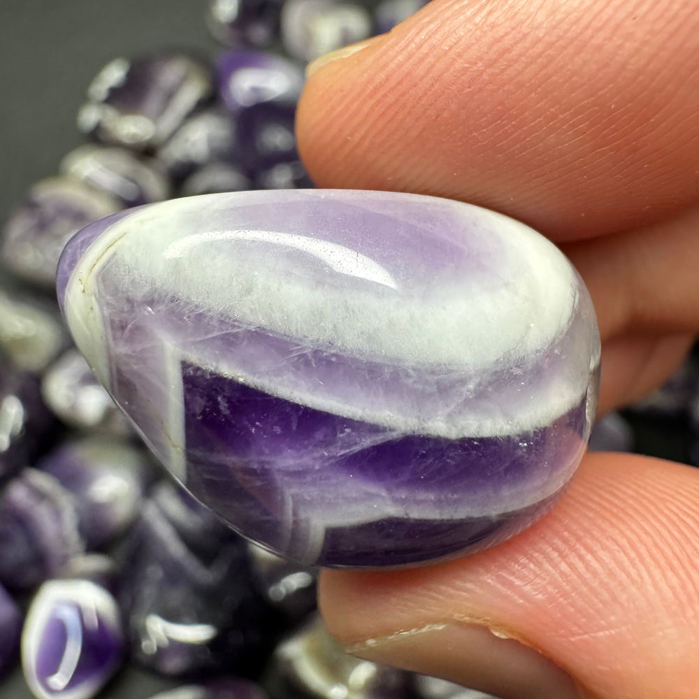 Chevron Amethyst tumbled stone