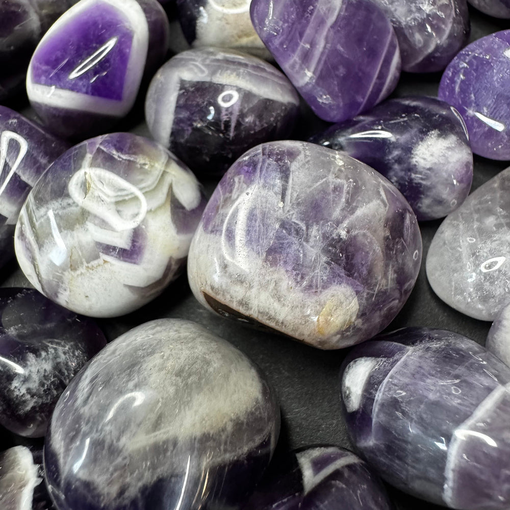 Chevron Amethyst tumbled stone