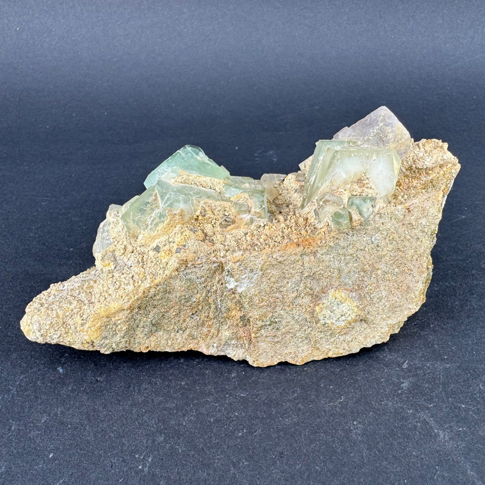 Green Fluorite with Purple Fluorite