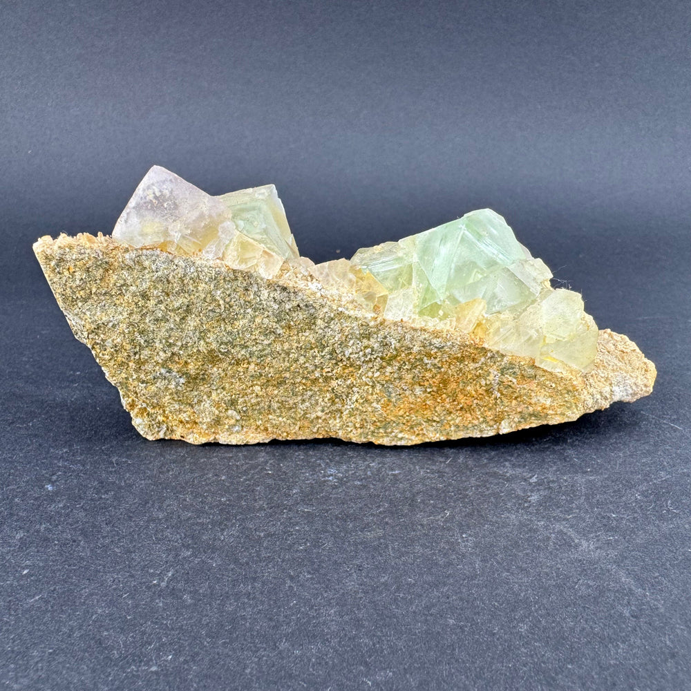 Green Fluorite with Purple Fluorite