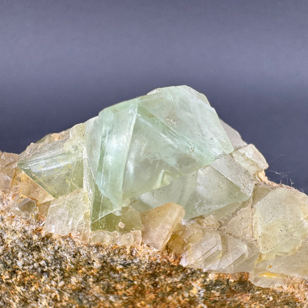 Green Fluorite with Purple Fluorite