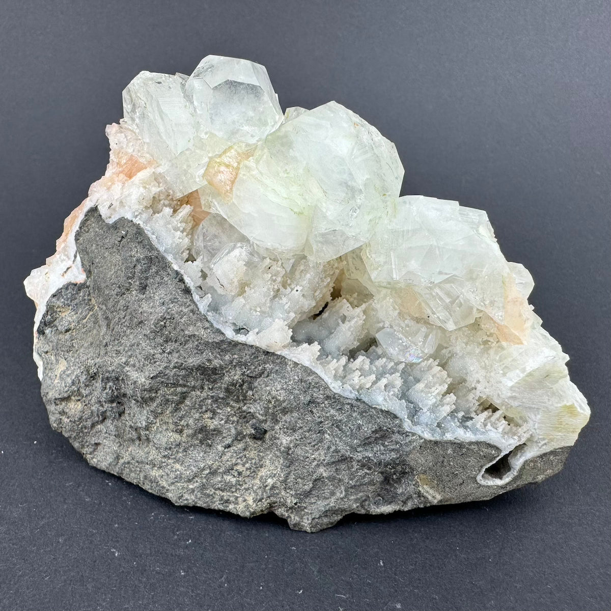 Apophyllite with Stilbite and Chalcedony