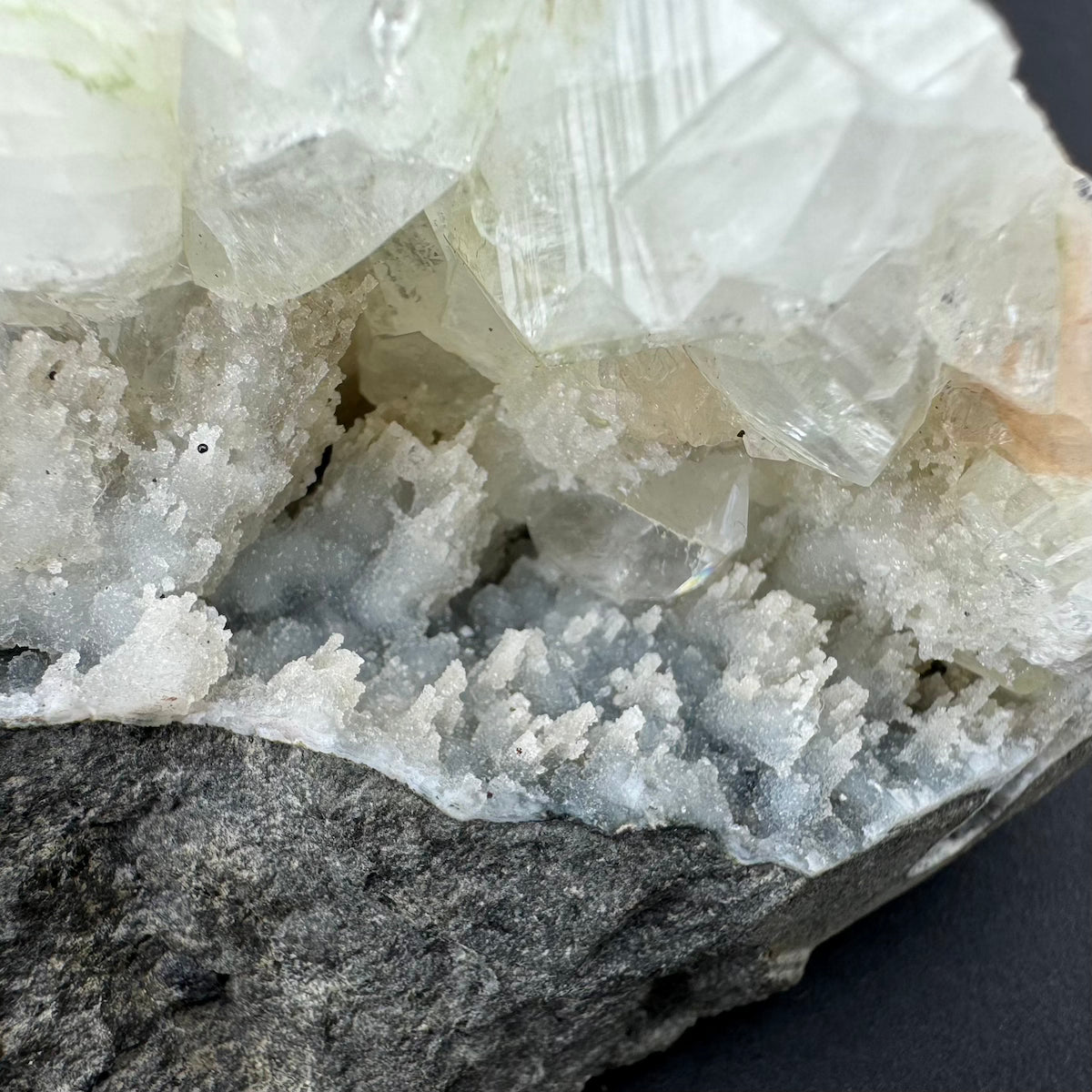 Apophyllite with Stilbite and Chalcedony