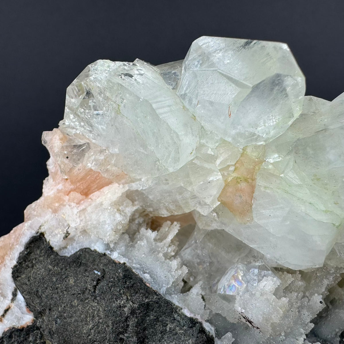Apophyllite with Stilbite and Chalcedony