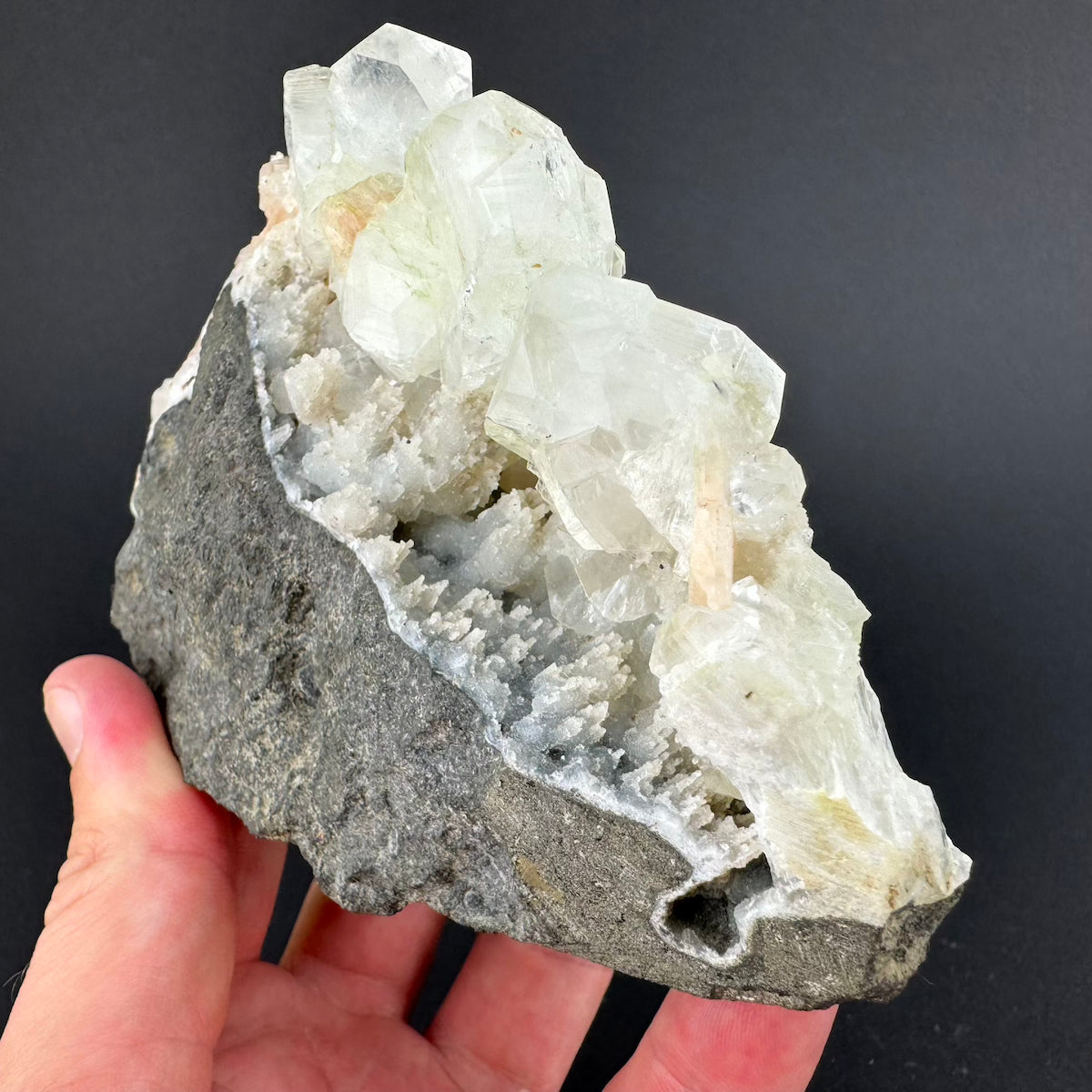 Apophyllite with Stilbite and Chalcedony