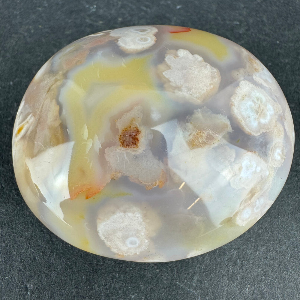 Flower Agate palm stone