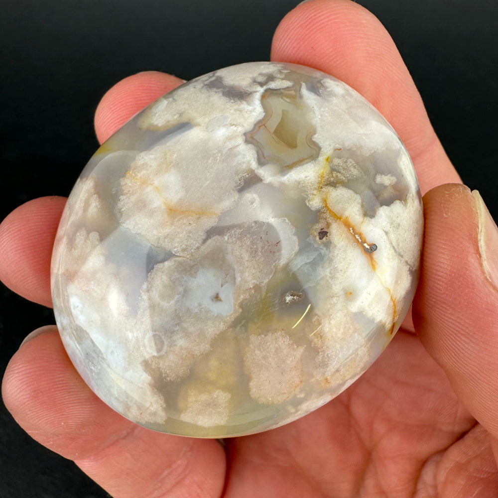 Flower Agate palm stone