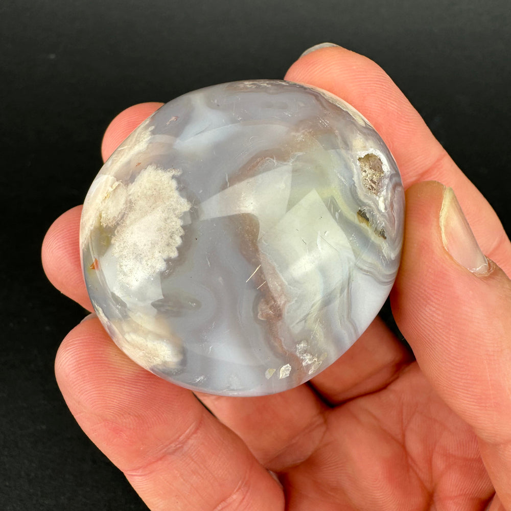Flower Agate palm stone