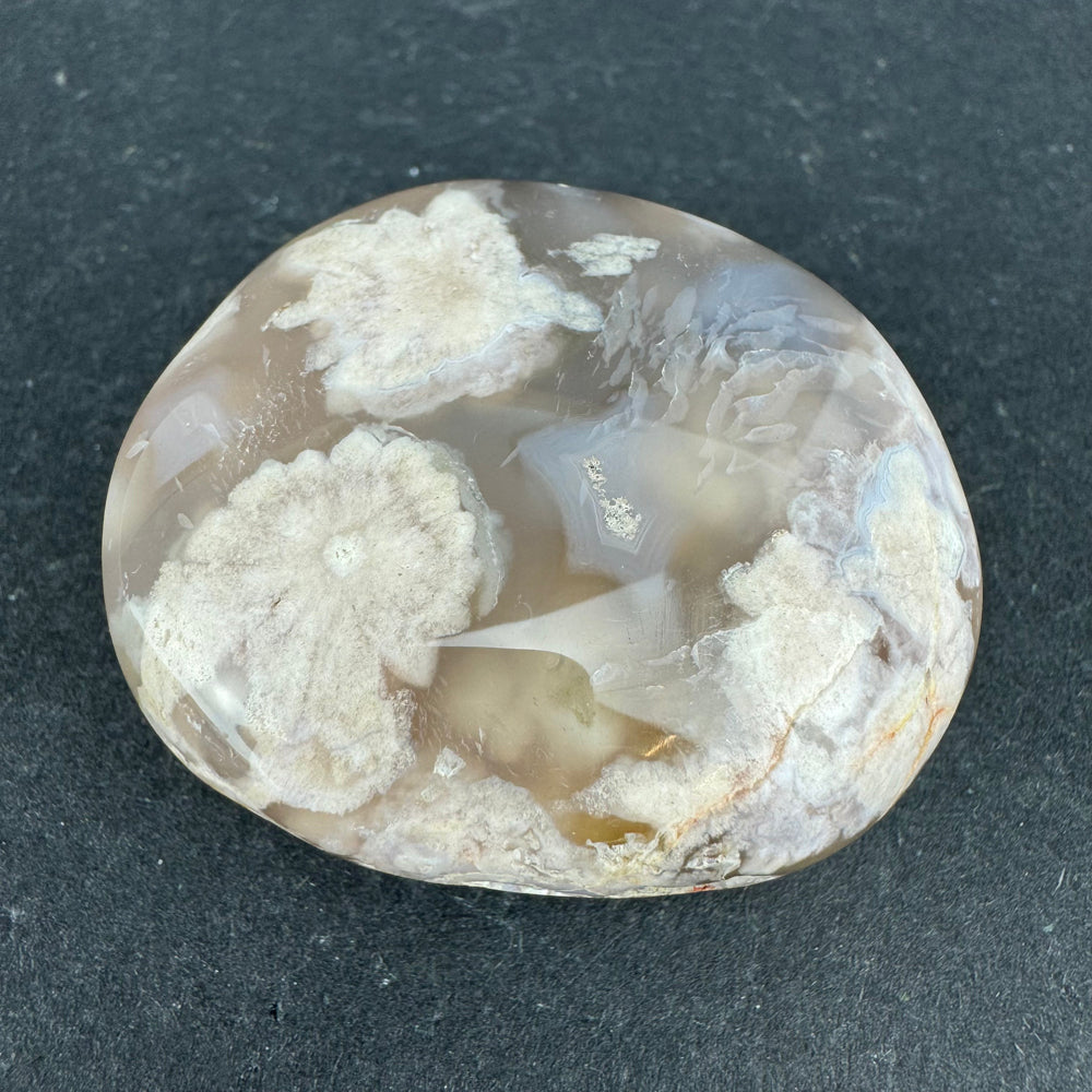 Flower Agate palm stone