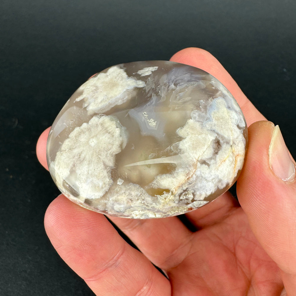 Flower Agate palm stone