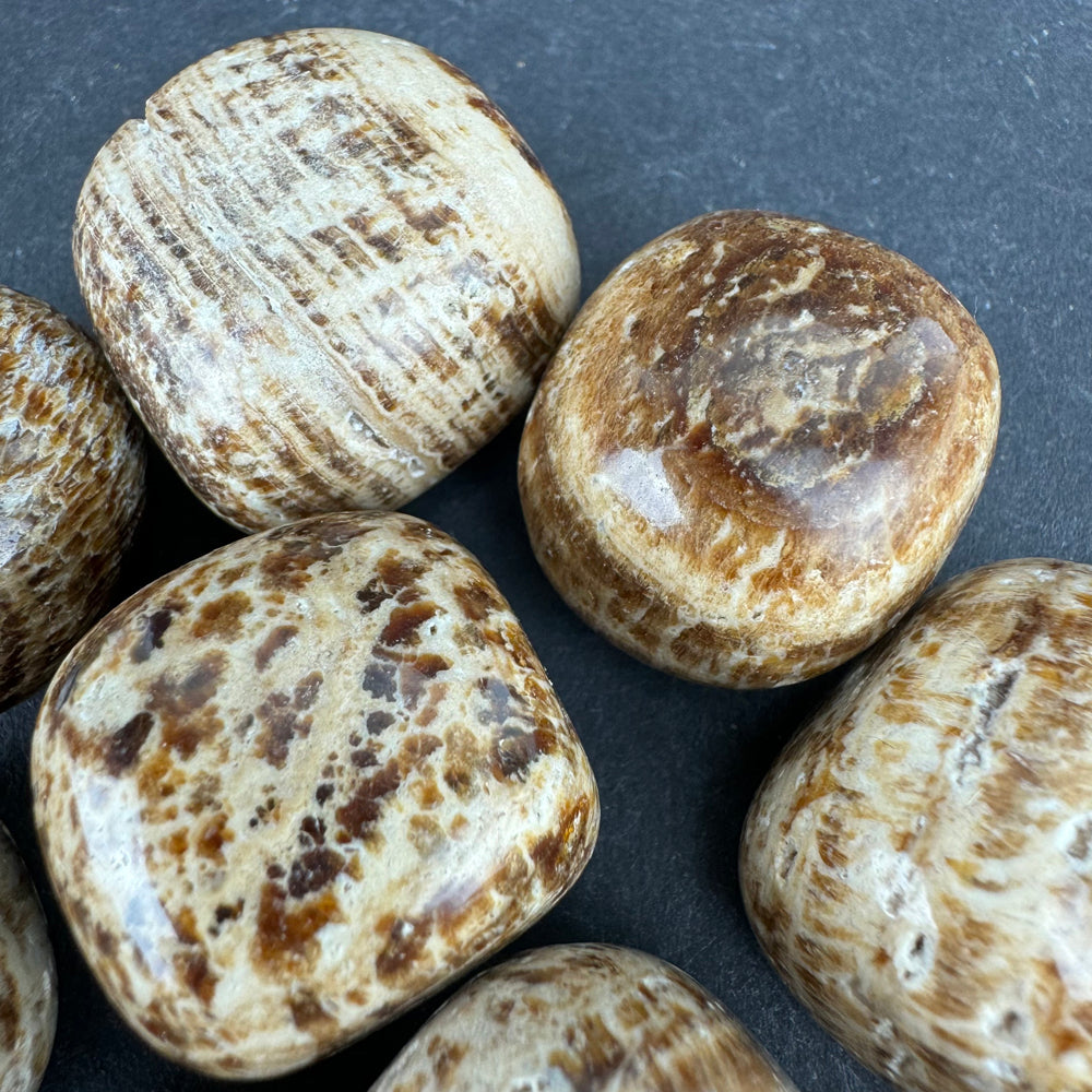 Aragonite tumbled stone