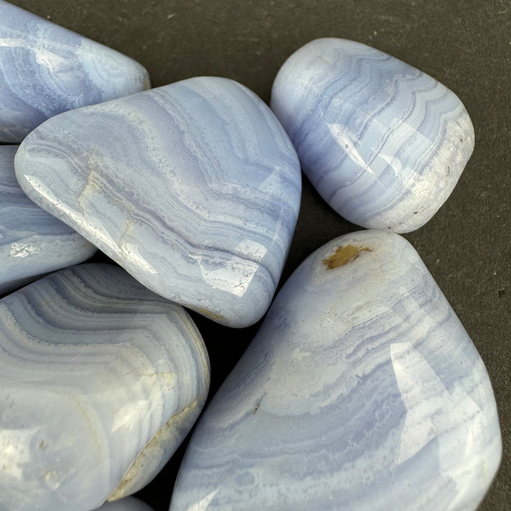 Blue Lace Agate tumbled stone