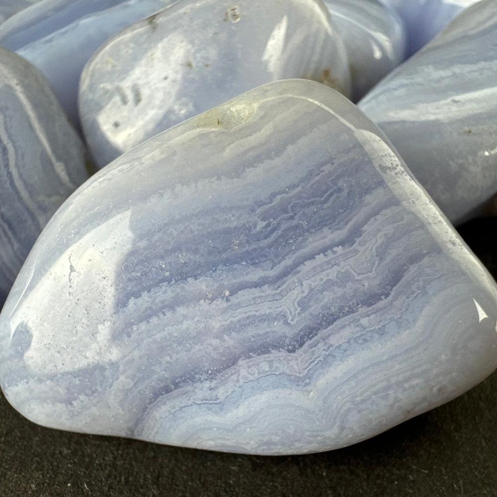 Blue Lace Agate tumbled stone