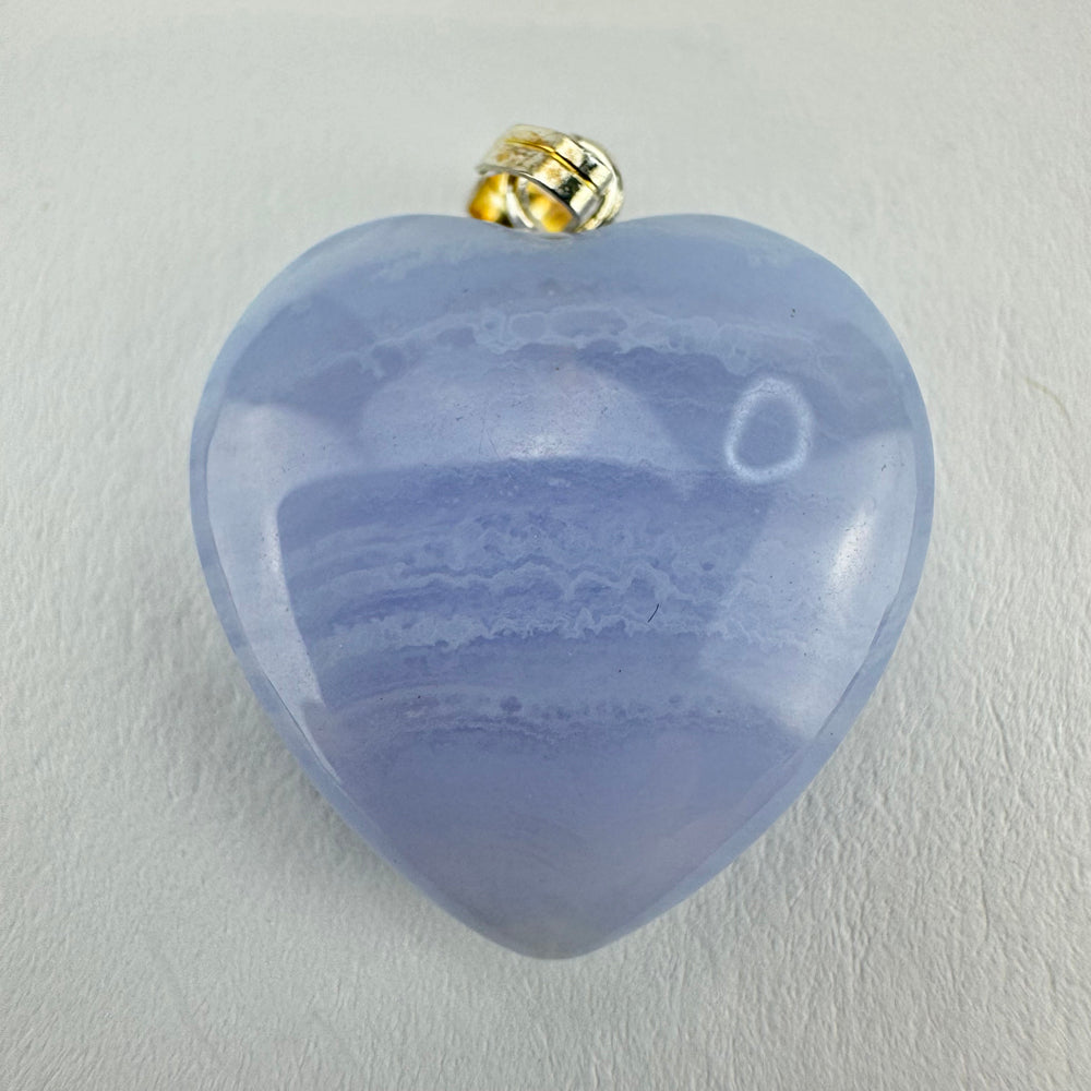 Blue Lace Agaat kettinghanger hart