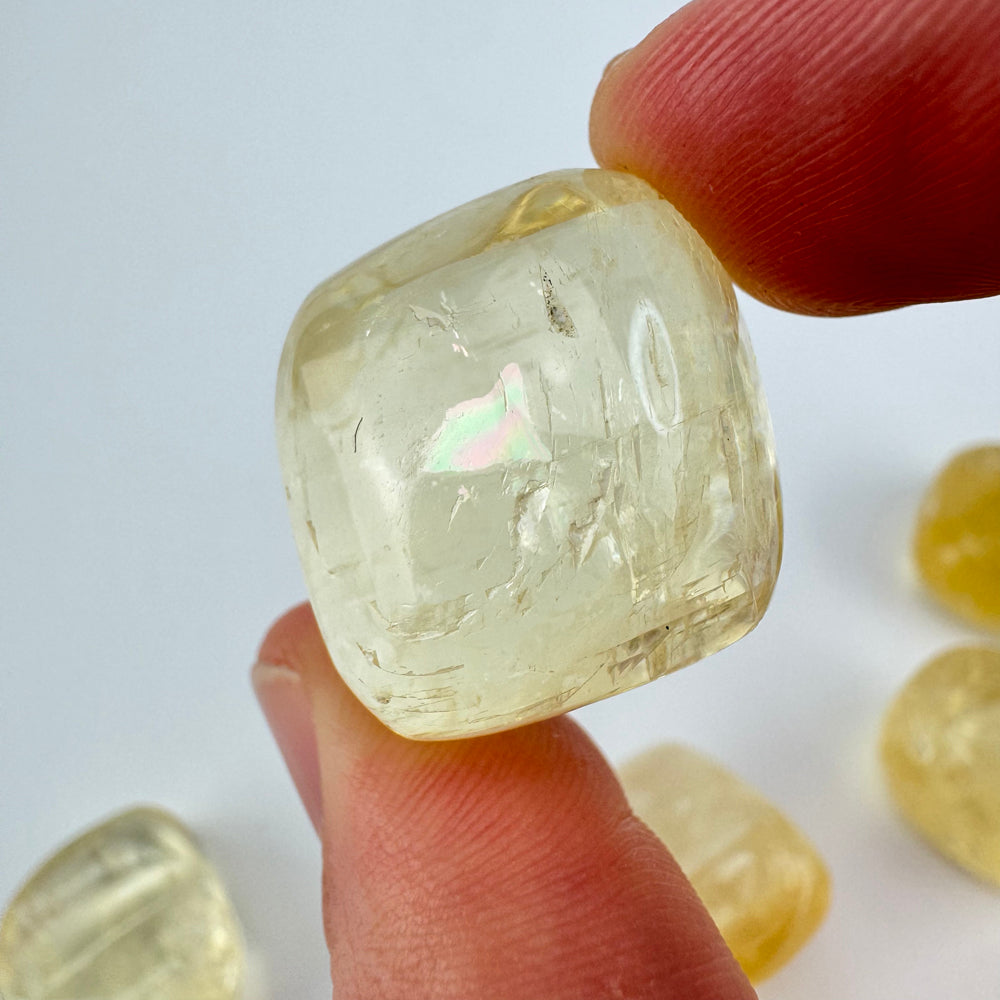 Geel Gouden Calciet trommelsteen