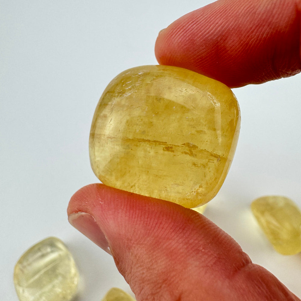 Geel Gouden Calciet trommelsteen