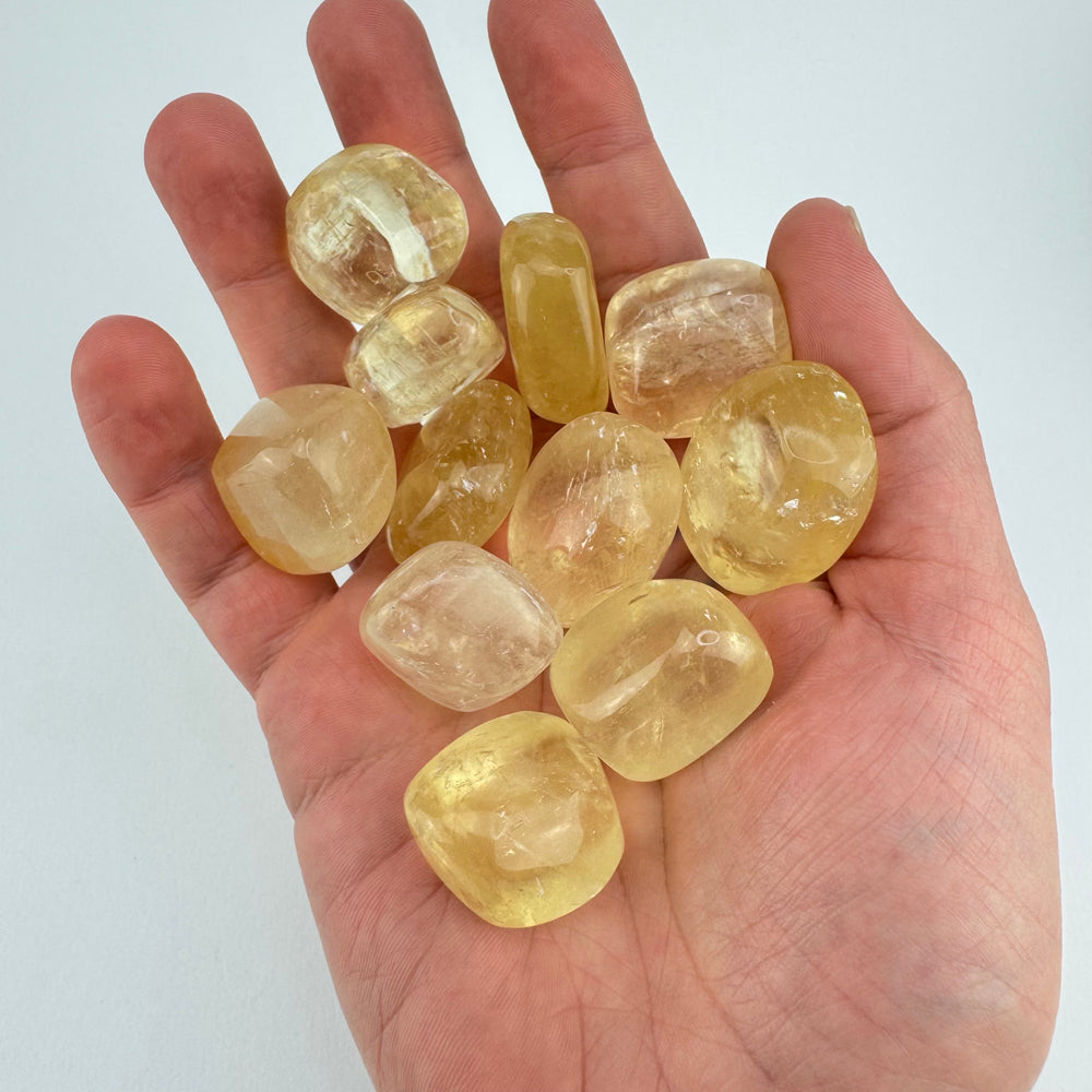 Geel Gouden Calciet trommelsteen