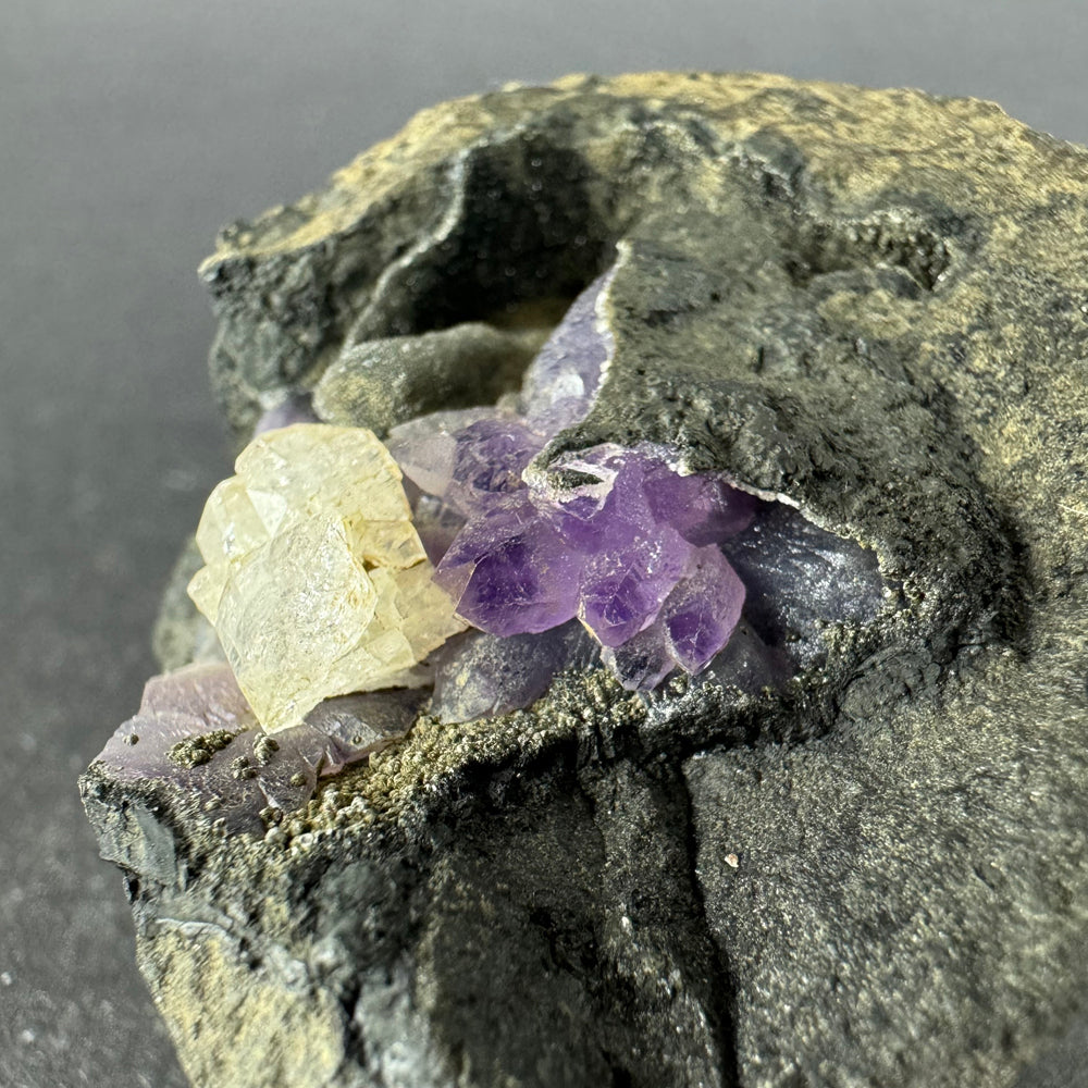 Amethyst with Calcite and Chalcedony