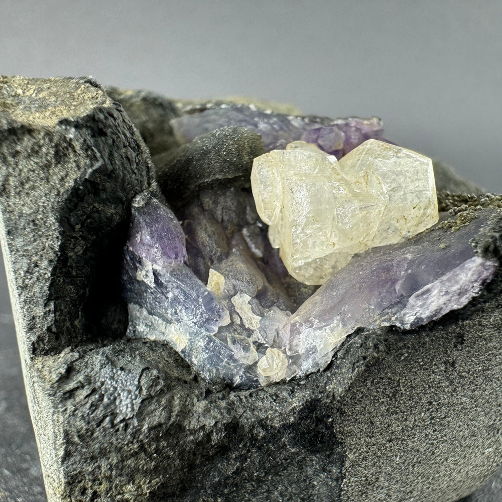 Amethyst with Calcite and Chalcedony