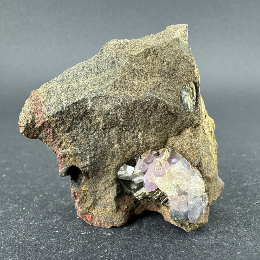 Amethyst with Baryte and Calcite