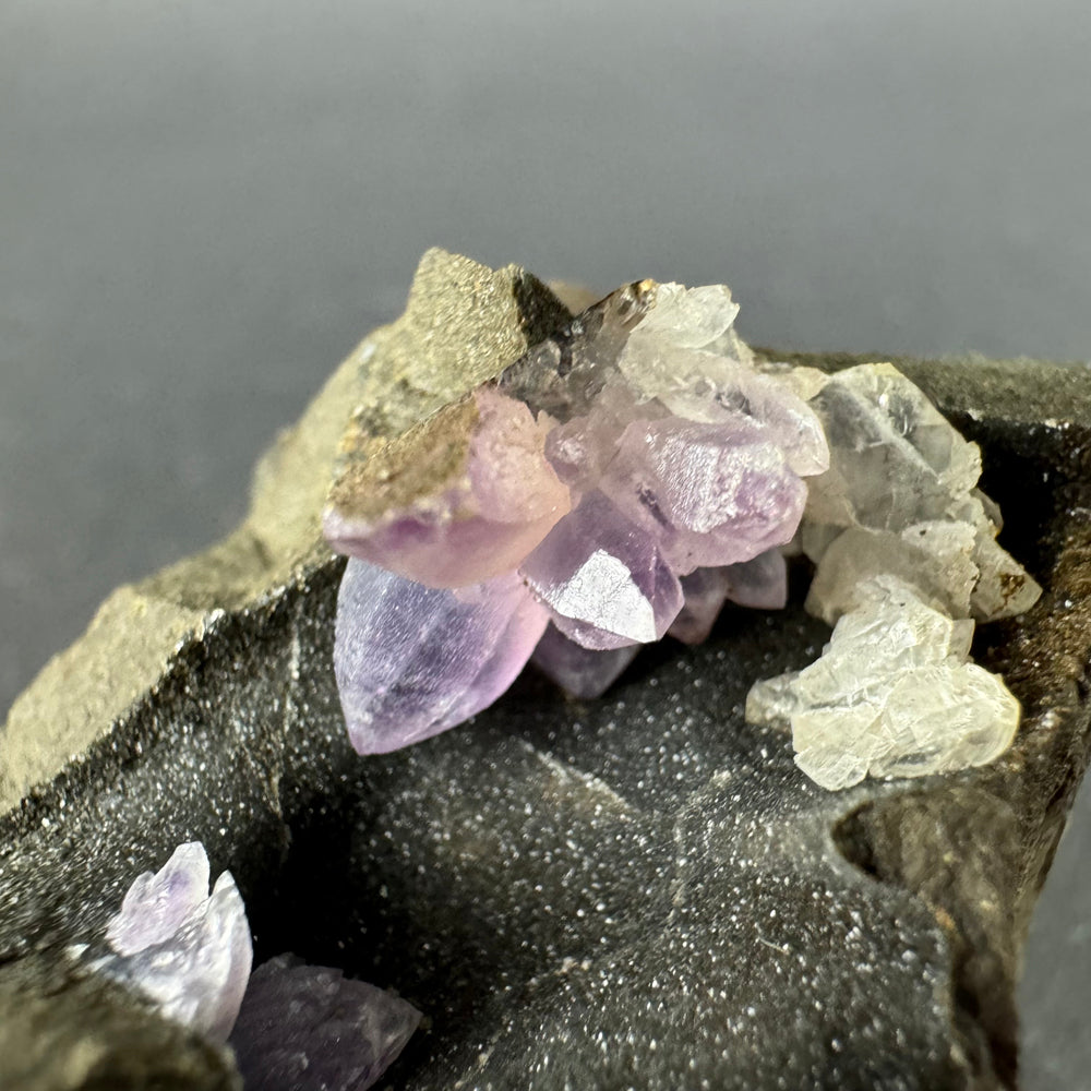 Amethyst with Calcite