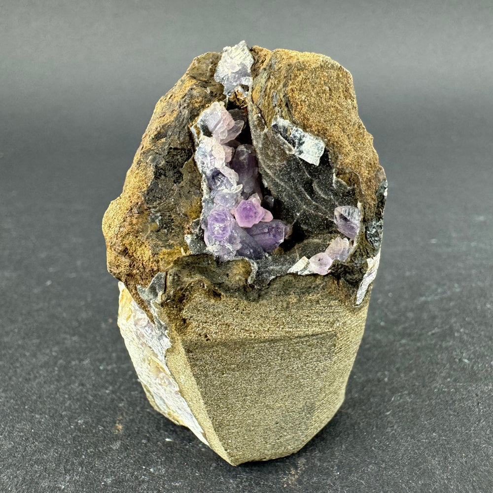 Amethyst with Calcite