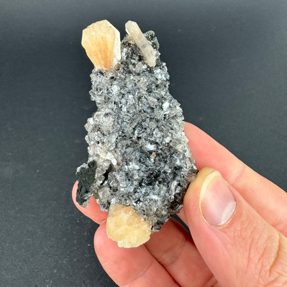 Black Chalcedony with Stilbite