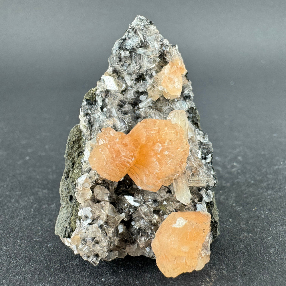 Black Chalcedony with Stilbite
