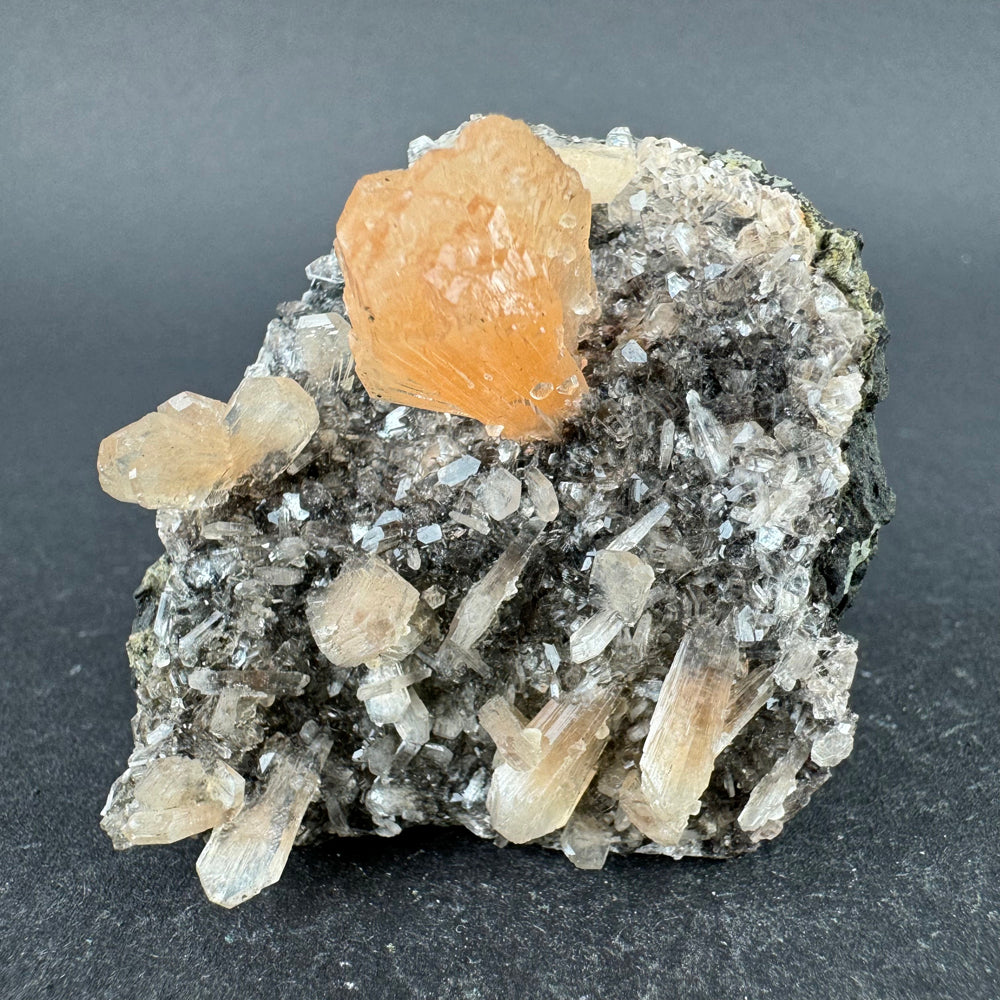 Black Chalcedony with Stilbite