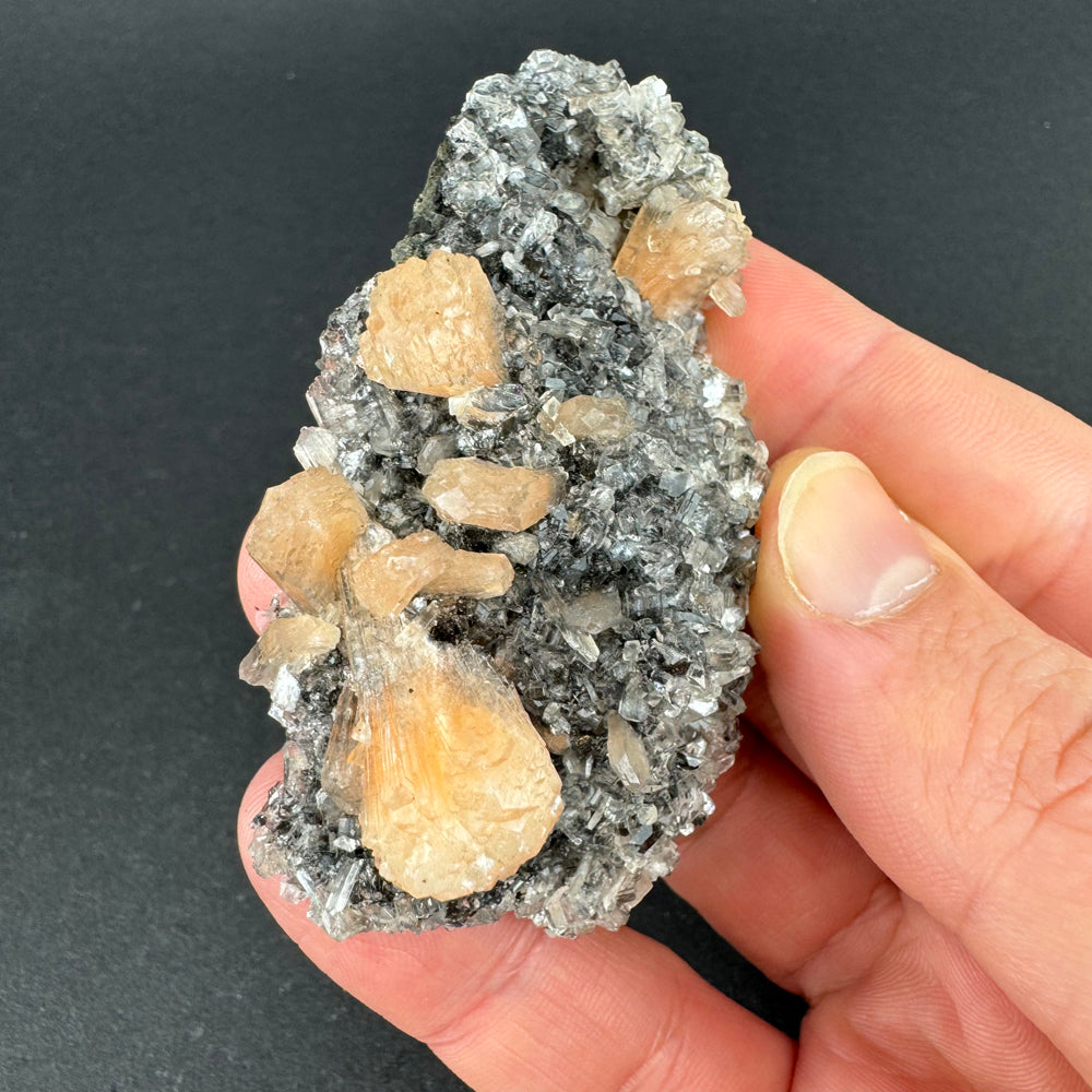 Black Chalcedony with Stilbite