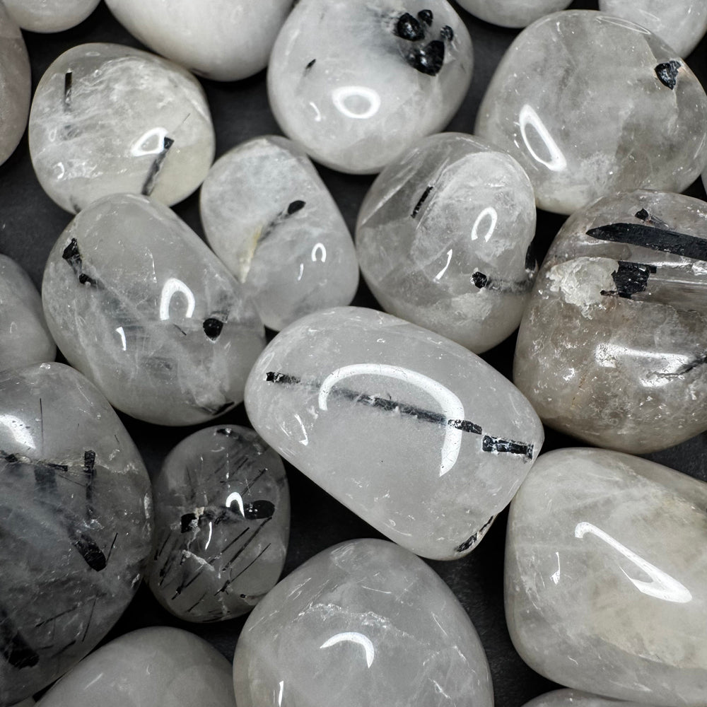 Tourmaline Quartz tumbled stone