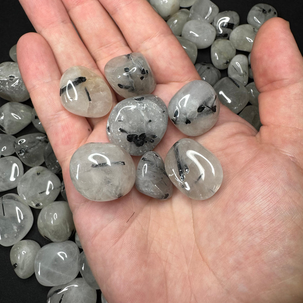 Tourmaline Quartz tumbled stone
