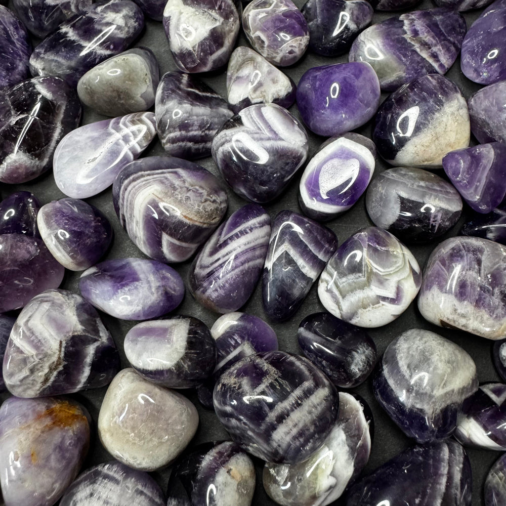 Chevron Amethyst tumbled stone